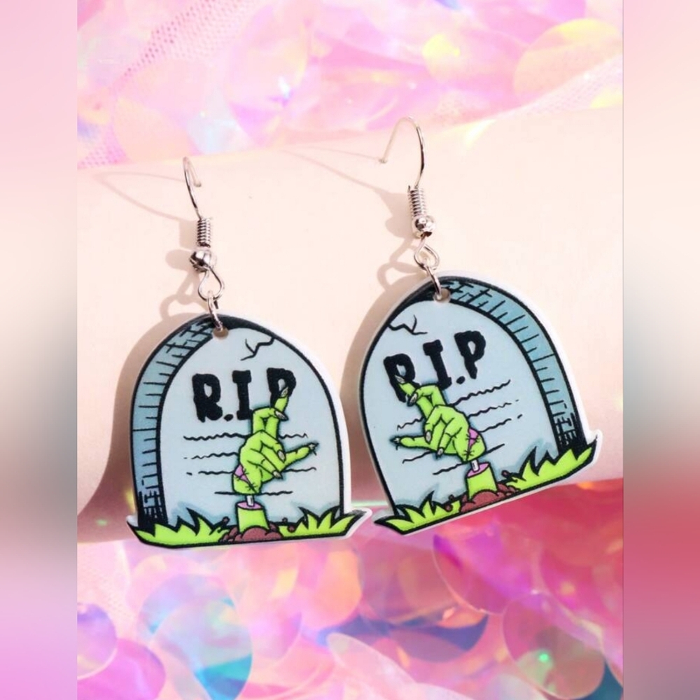 Zombie Hand RIP Earrings